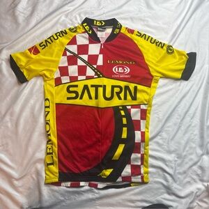 Louis Garneau Cycling Jersey Saturn Team M Medium Vintage 3/4 Zip Men’s 3 Pocket
